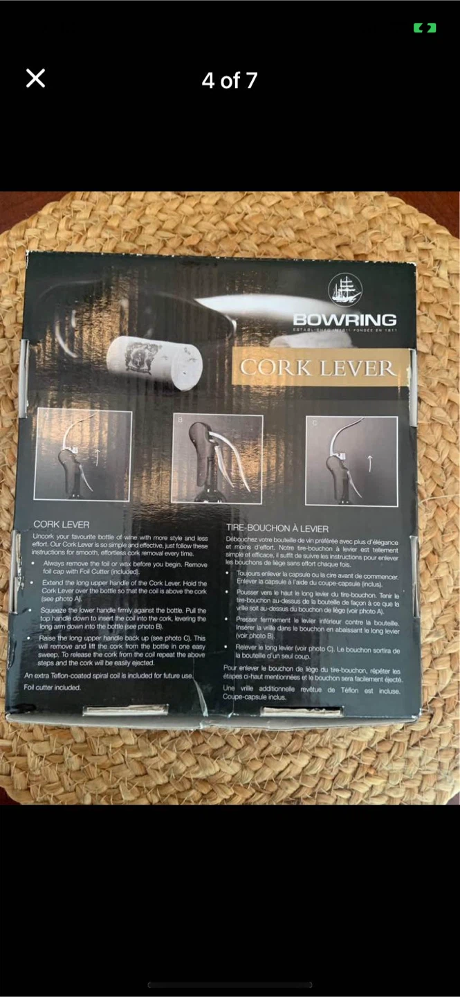 Bowring Cork Lever with Foil Cutter - New in Box! - photo 4
