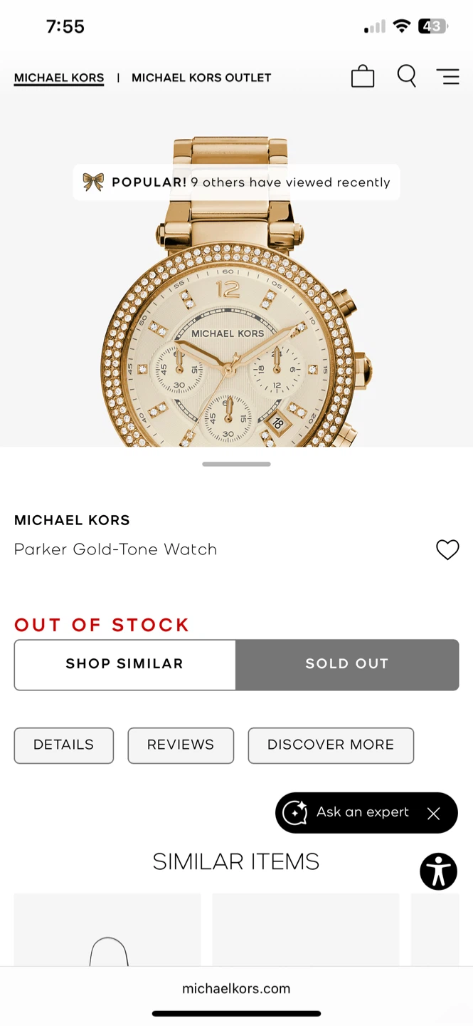 RARE Michael Kors Gold Chronograph Watch - photo 4