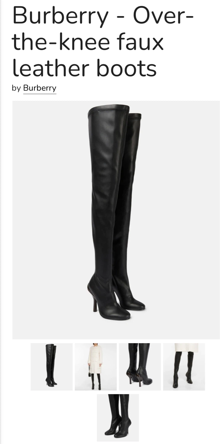 Authentic Burberry Jamila Over-the-Knee Black Leather Boots