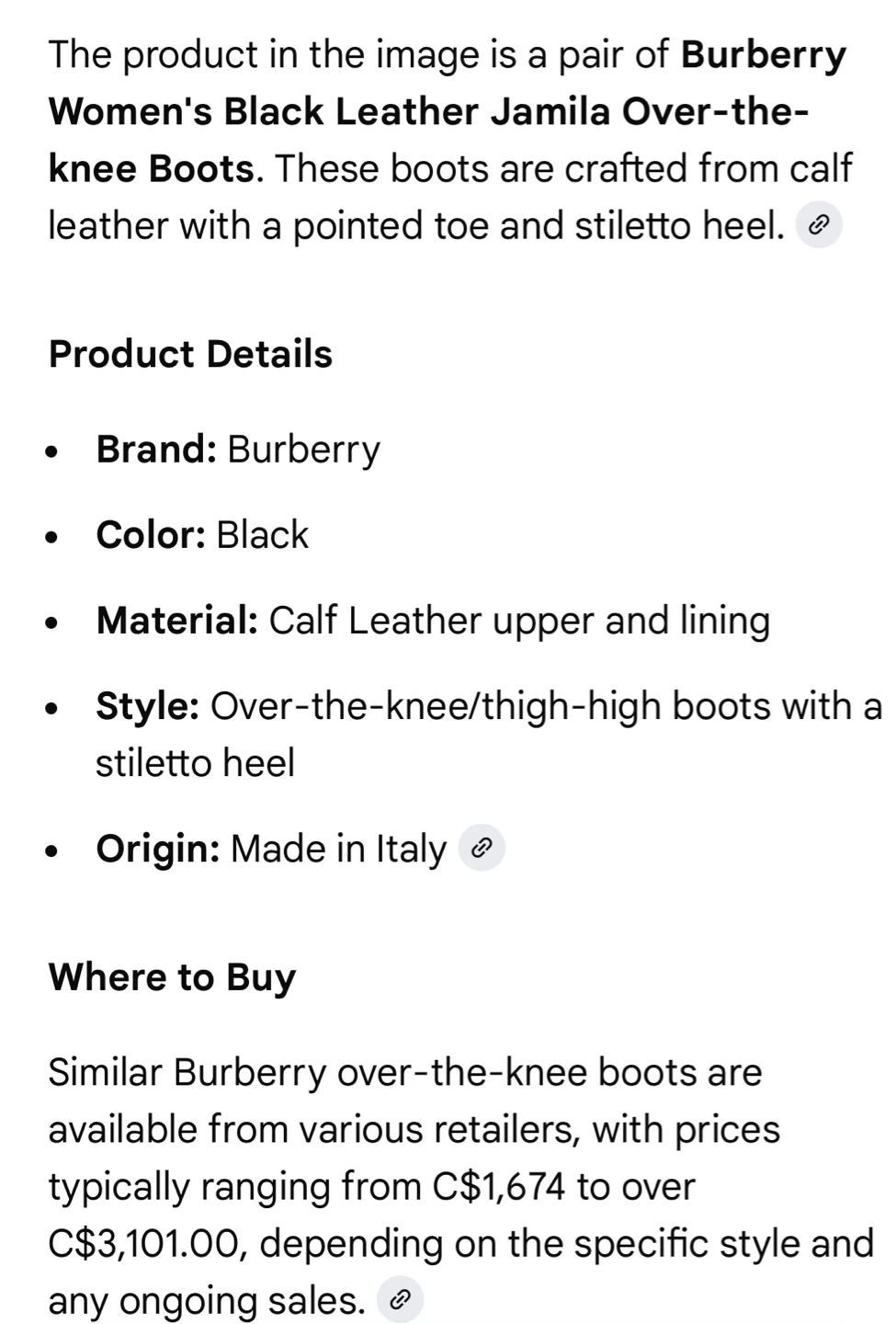 Authentic Burberry Jamila Over-the-Knee Black Leather Boots - photo 2