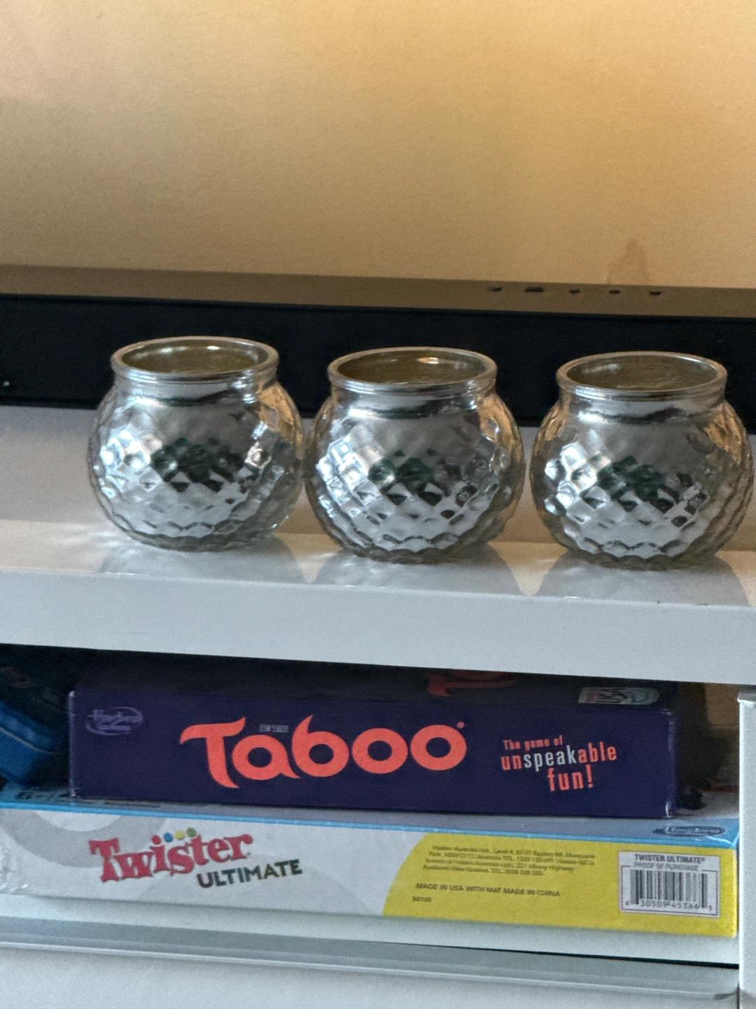 Set of 3 Decorative Silver Votive Candle Holders