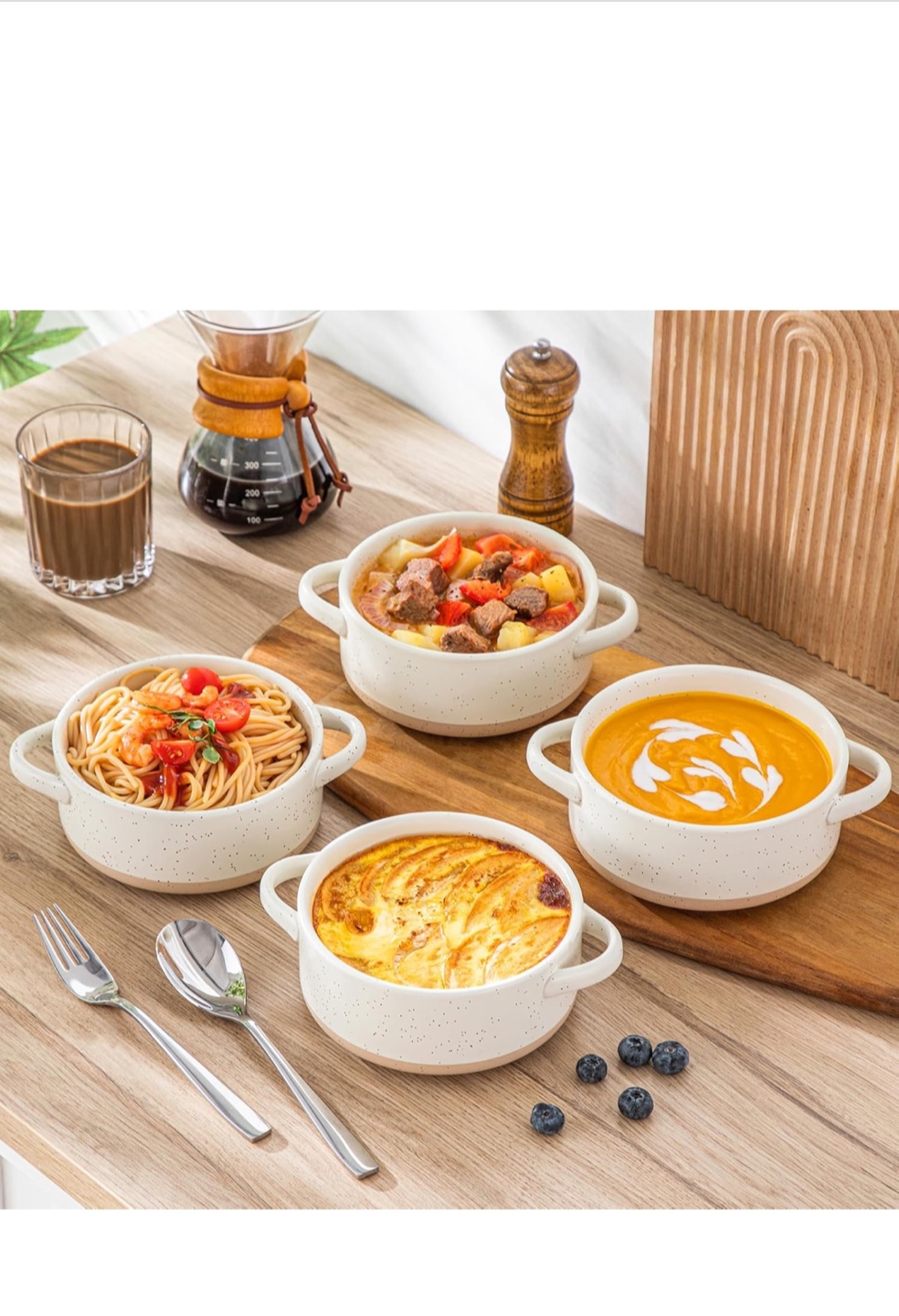 30 Oz Soup Bowls - Set of 4, Beige - photo 4