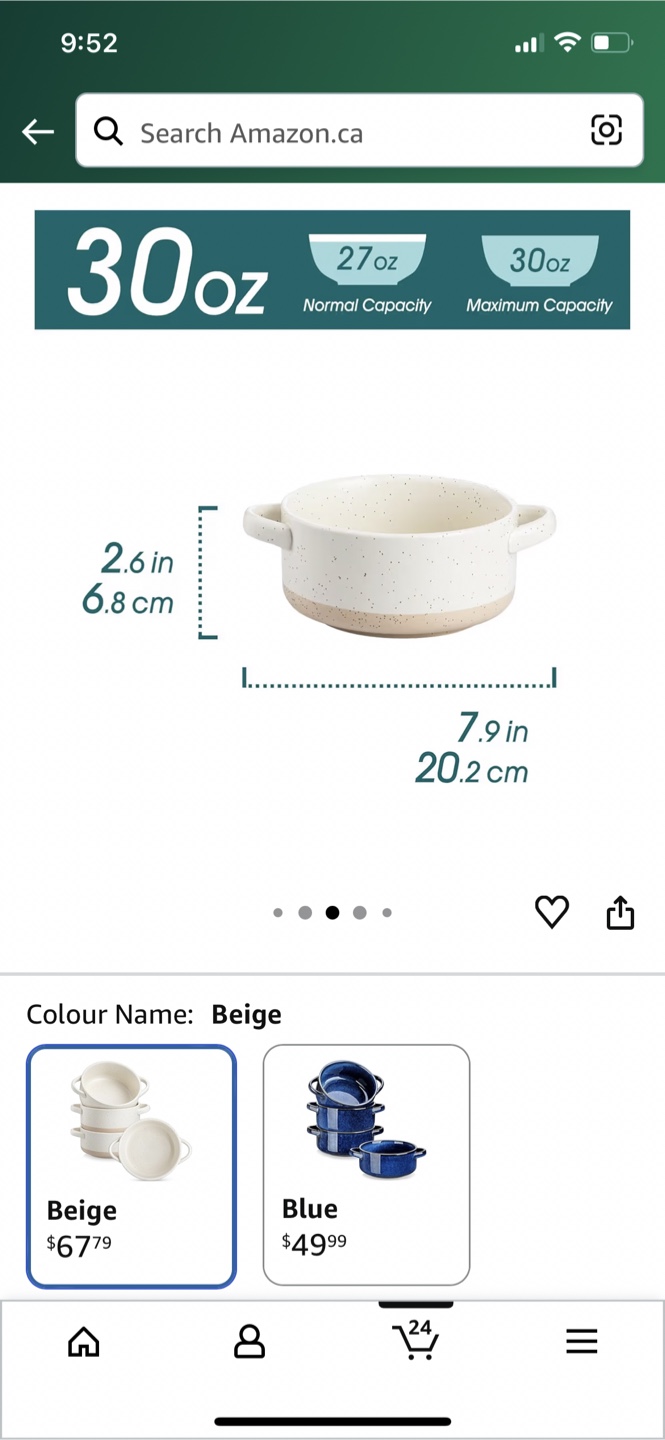 30 Oz Soup Bowls - Set of 4, Beige - photo 3