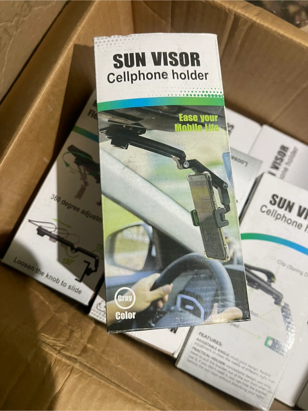 Sun Visor Cellphone Holder - Gray - photo 3