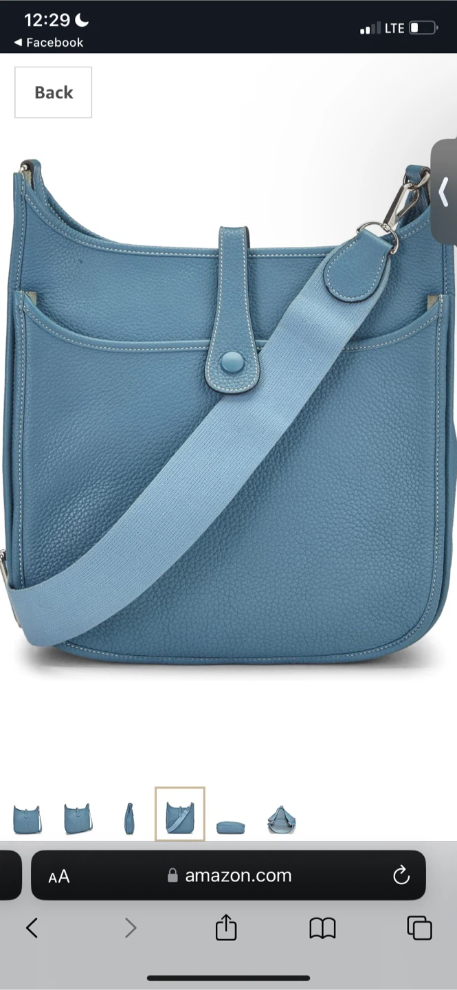 Hermes Evelyne III GM Blue Saint-Cyr Bag