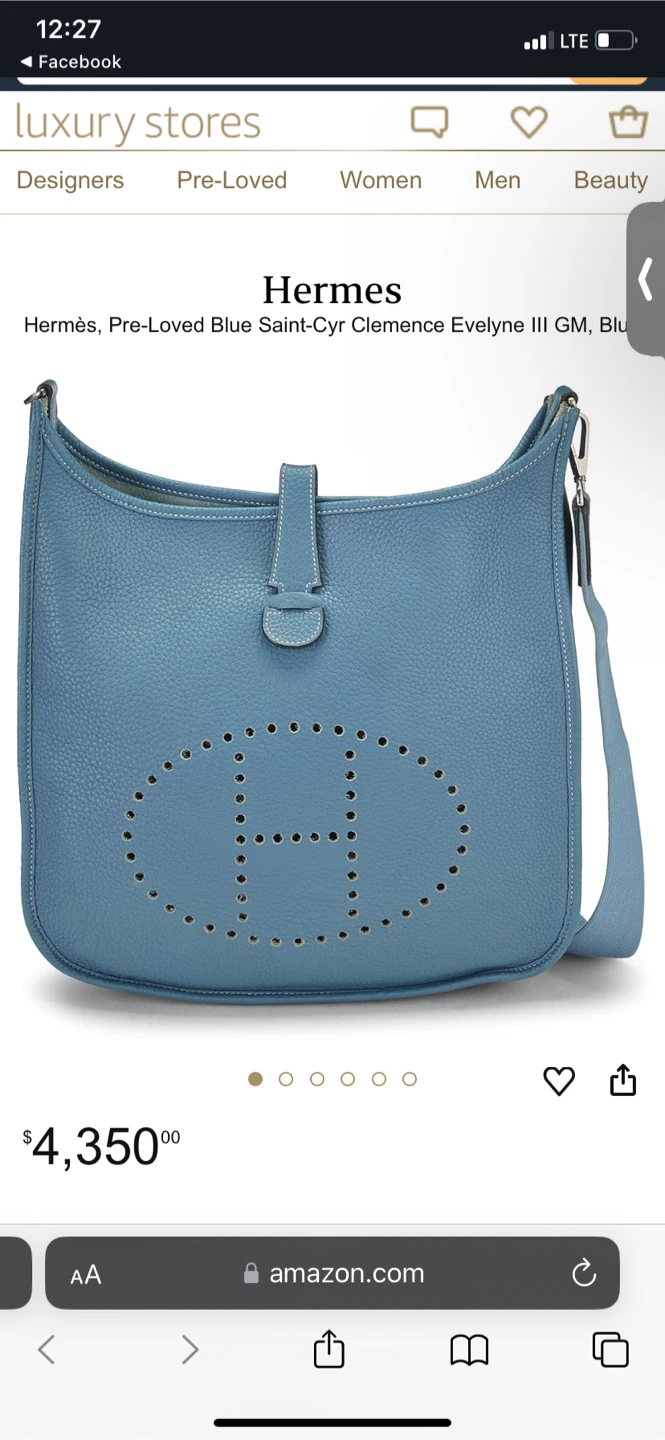 Hermes Evelyne III GM Blue Saint-Cyr Bag - photo 4