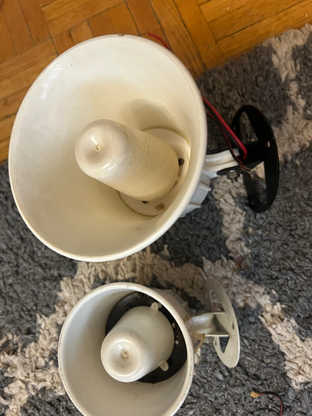 Pair of White Horn Speakers