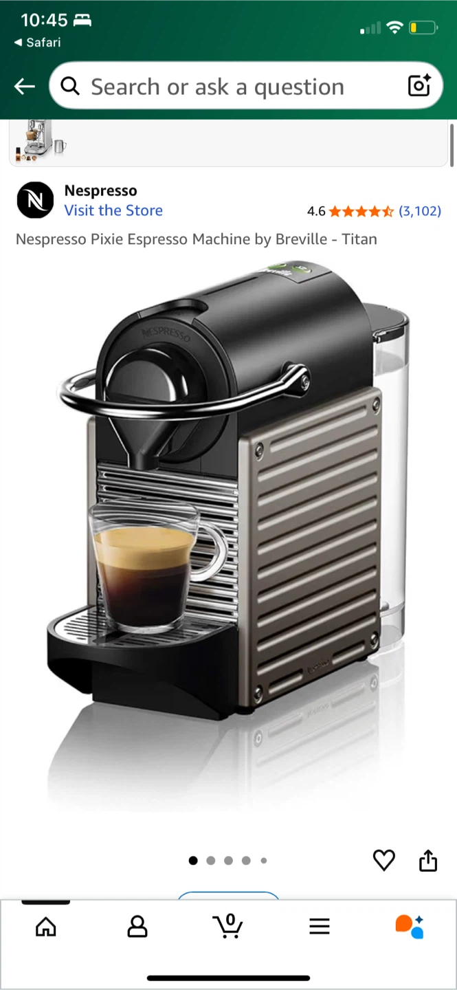 Nespresso Pixie Espresso Machine by Breville - Titan