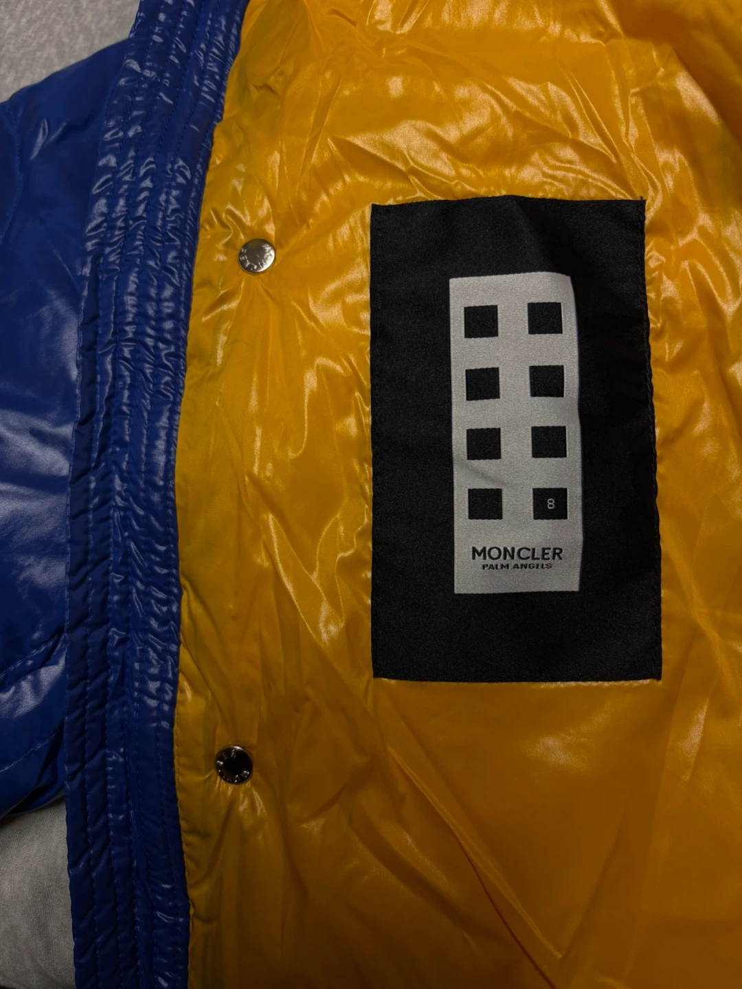 Moncler Palm Angels Blue Padded Jacket Size 8 - photo 3