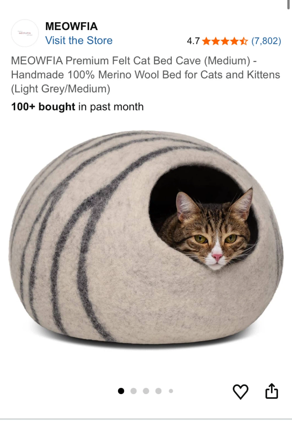 MEOWFIA Premium Felt Cat Bed Cave