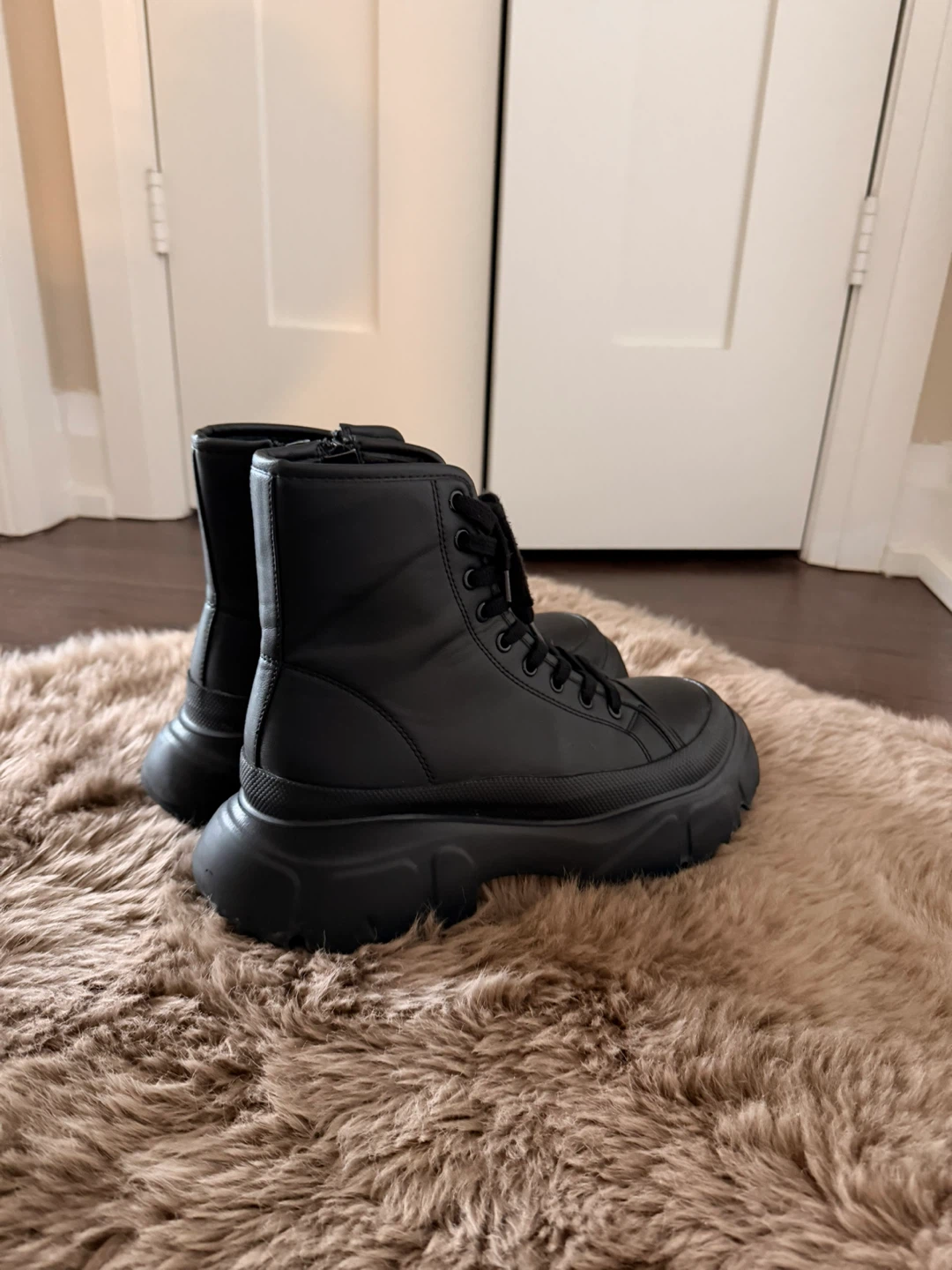Black combat Ankle Boots - photo 2