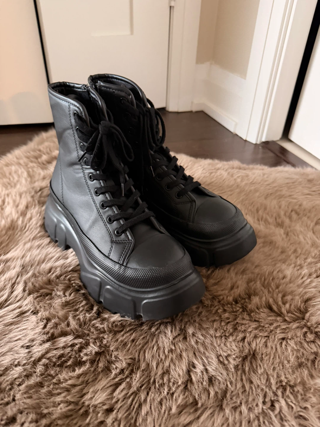 Black combat Ankle Boots