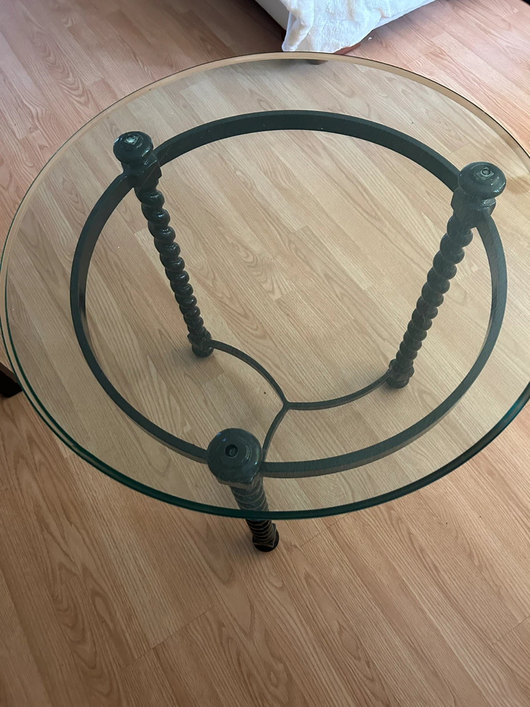 Glass Top Round Accent Table