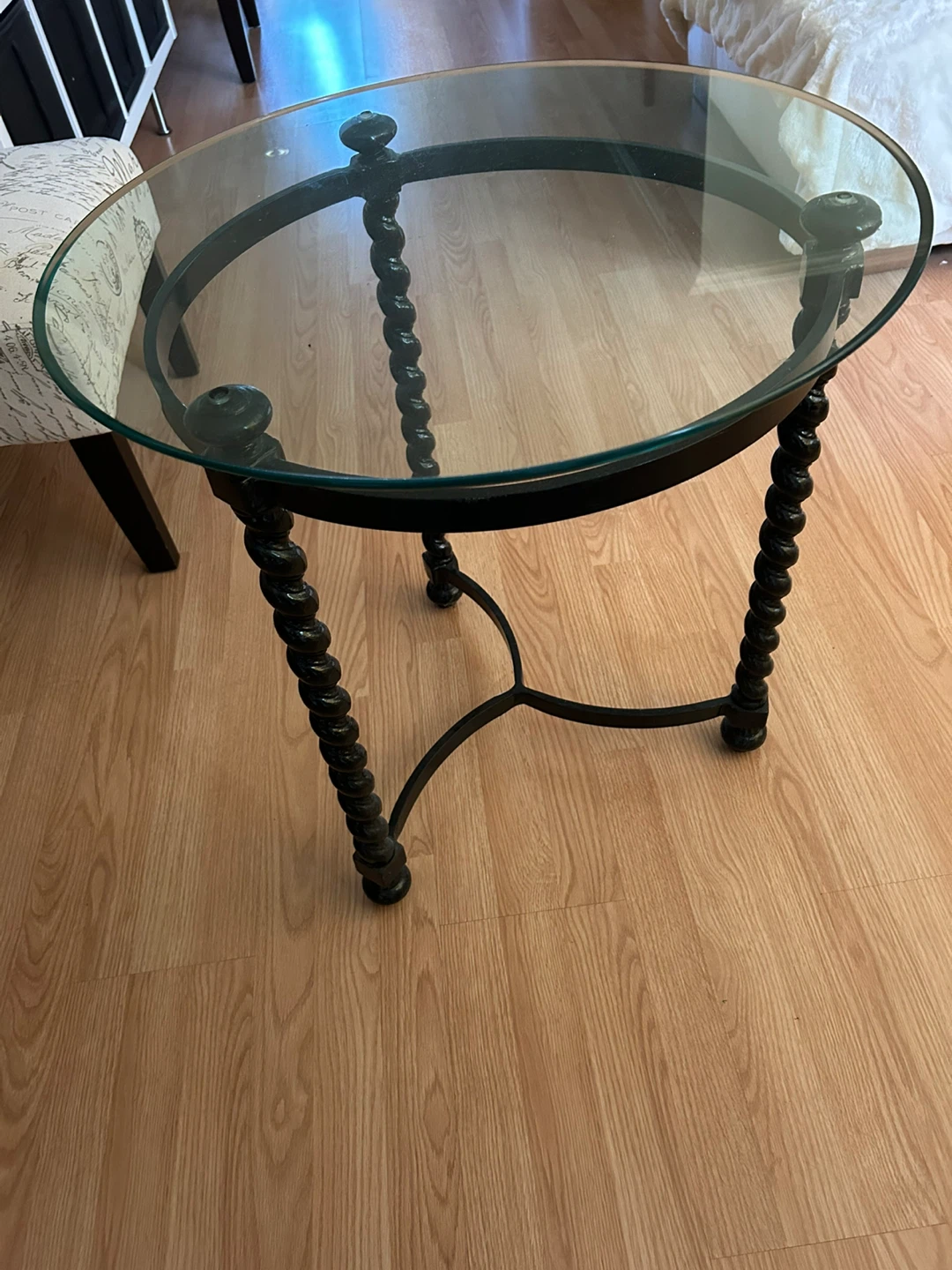 Glass Top Round Accent Table - photo 2