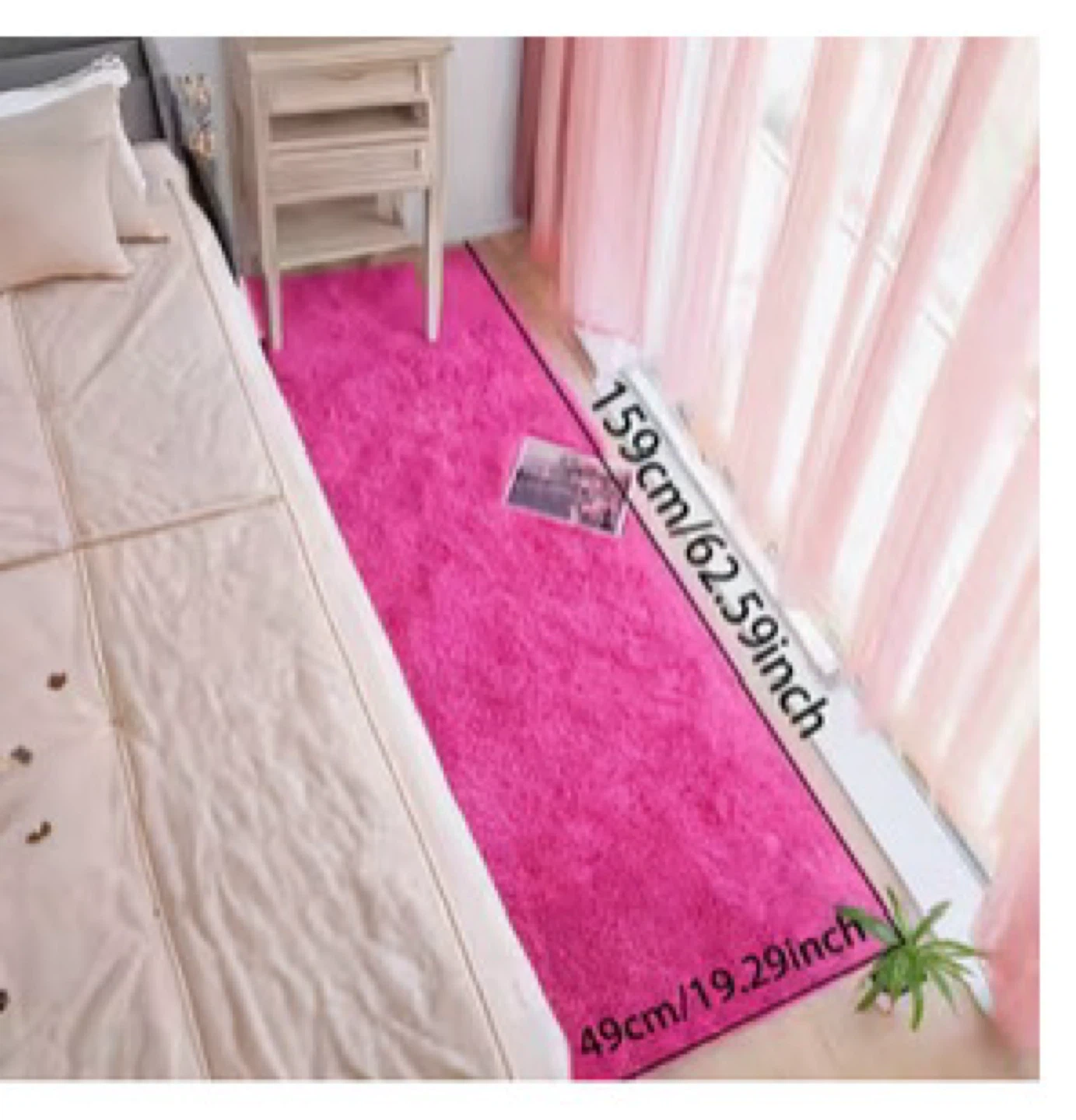 SEALED. Brand NEW. Pink Shag Rug carpet runner (159cm x 49cm)