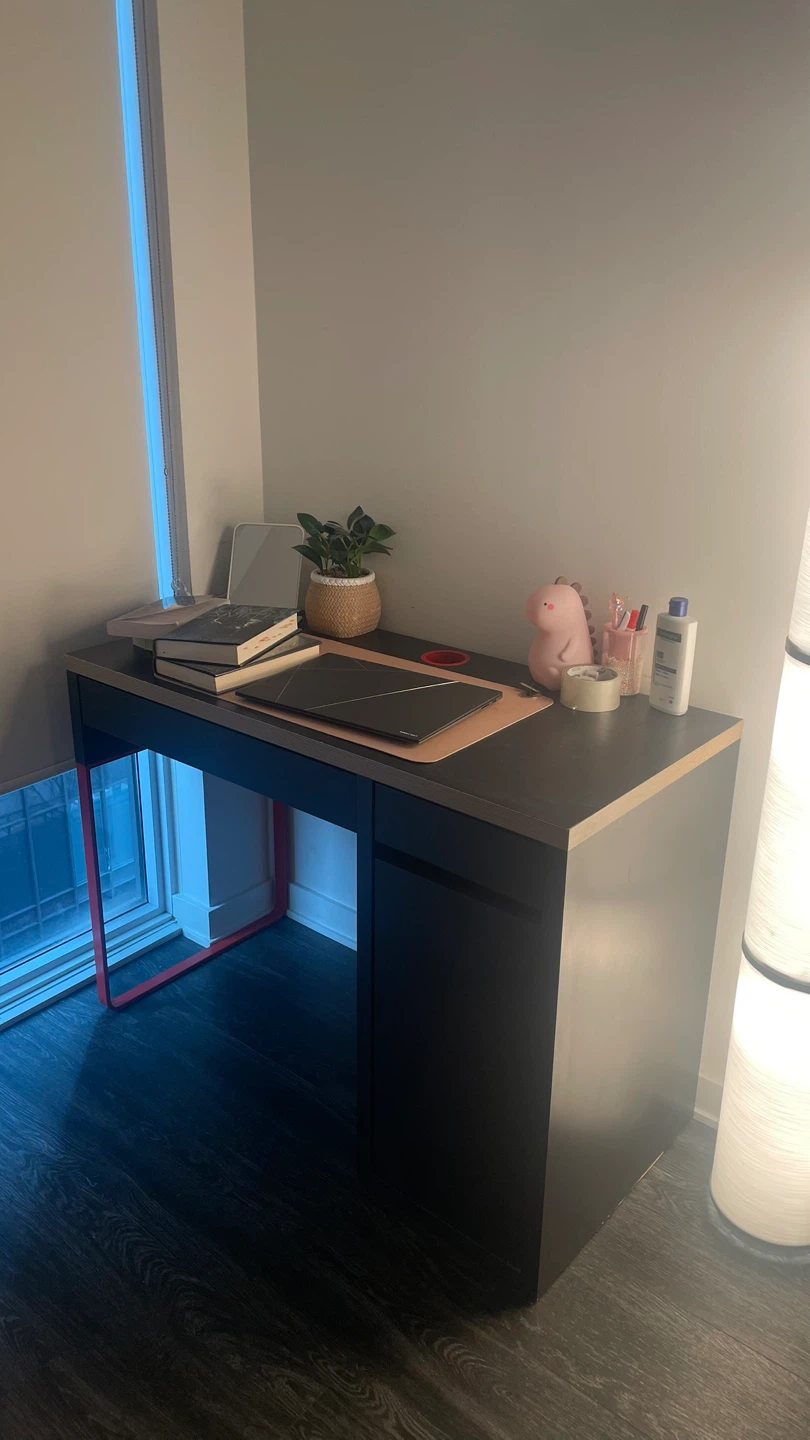 IKEA MICKE Desk - Anthracite/Red
