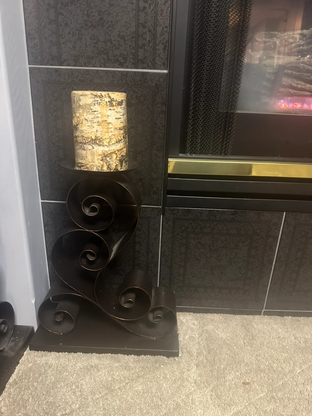 Pair of Decorative Metal Candle Holders - photo 2