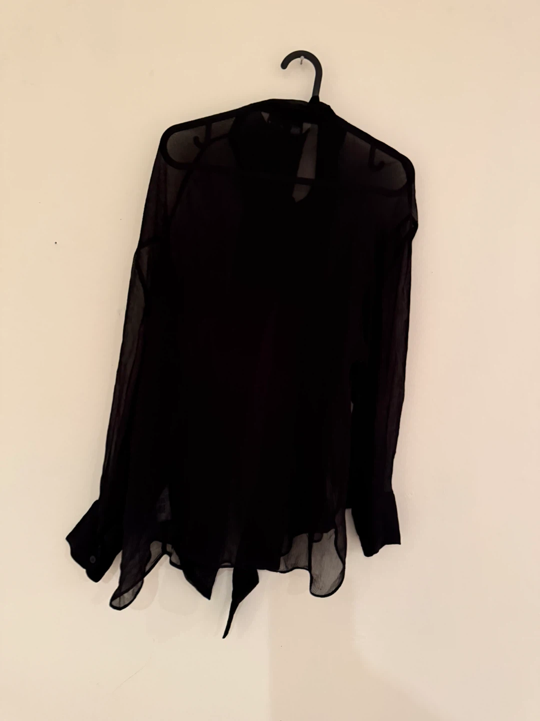 Zara Black Sheer Blouse - Size M - photo 4