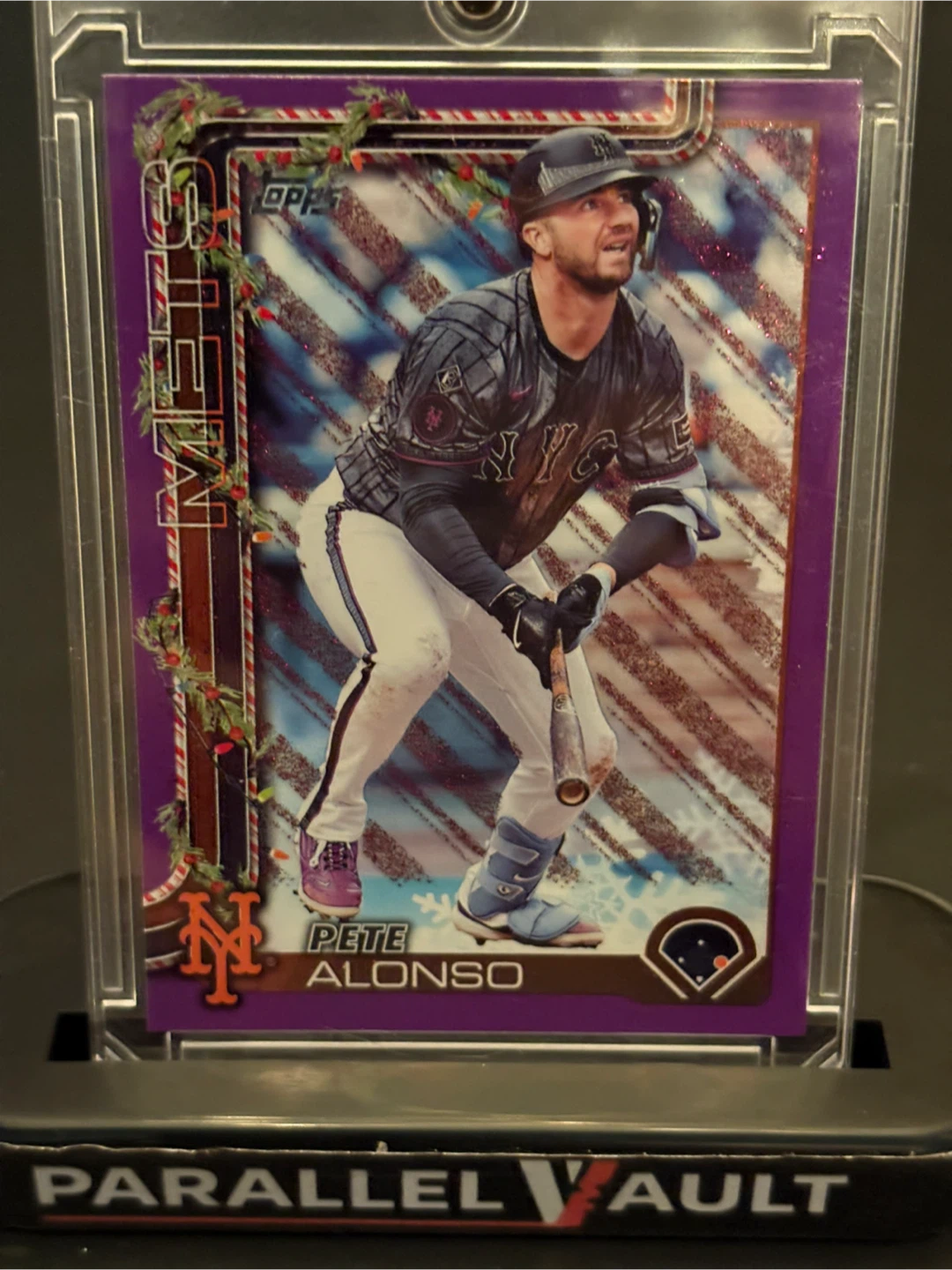 2025 ToPPs Holiday Pete Alonso purple glitter 025/99