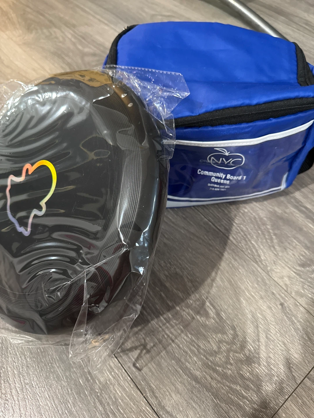 Lunch bag and Frisbee