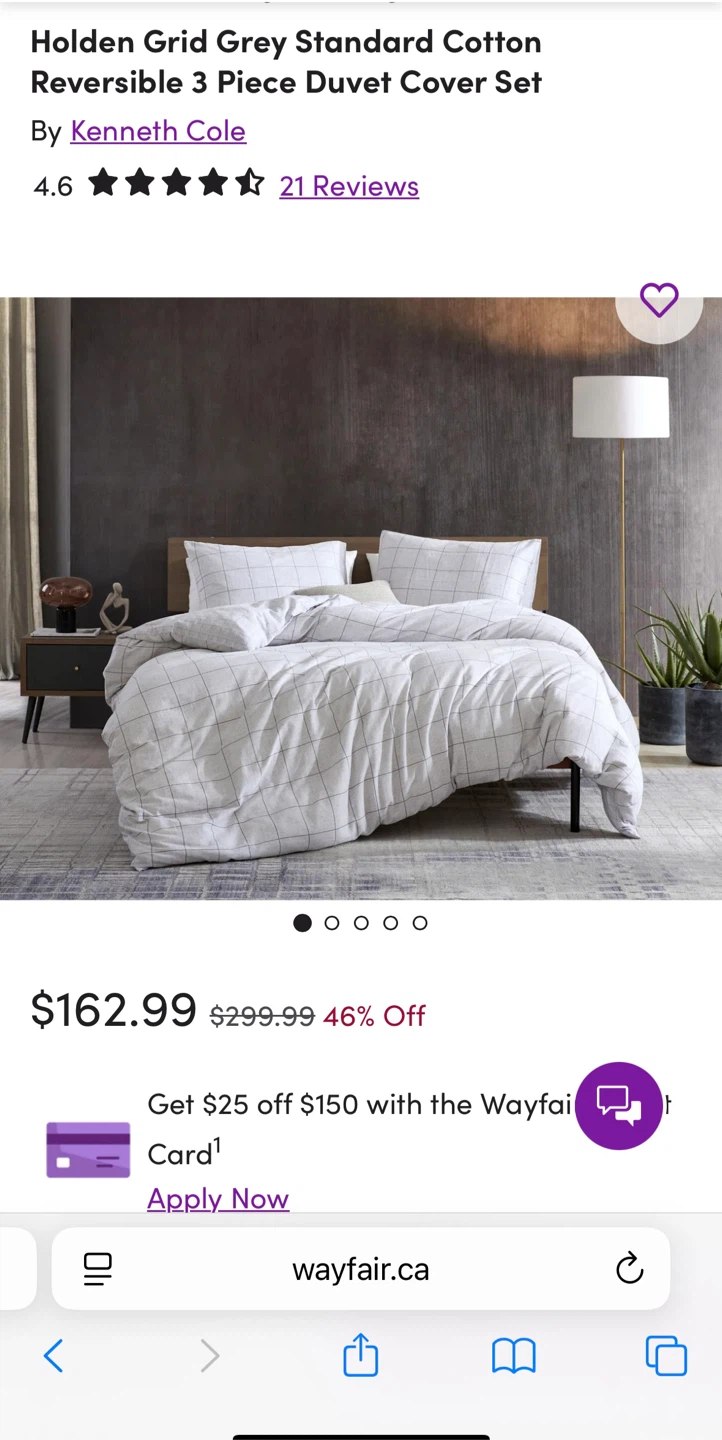 Kenneth Cole Grey Duvet Set King Size - photo 2