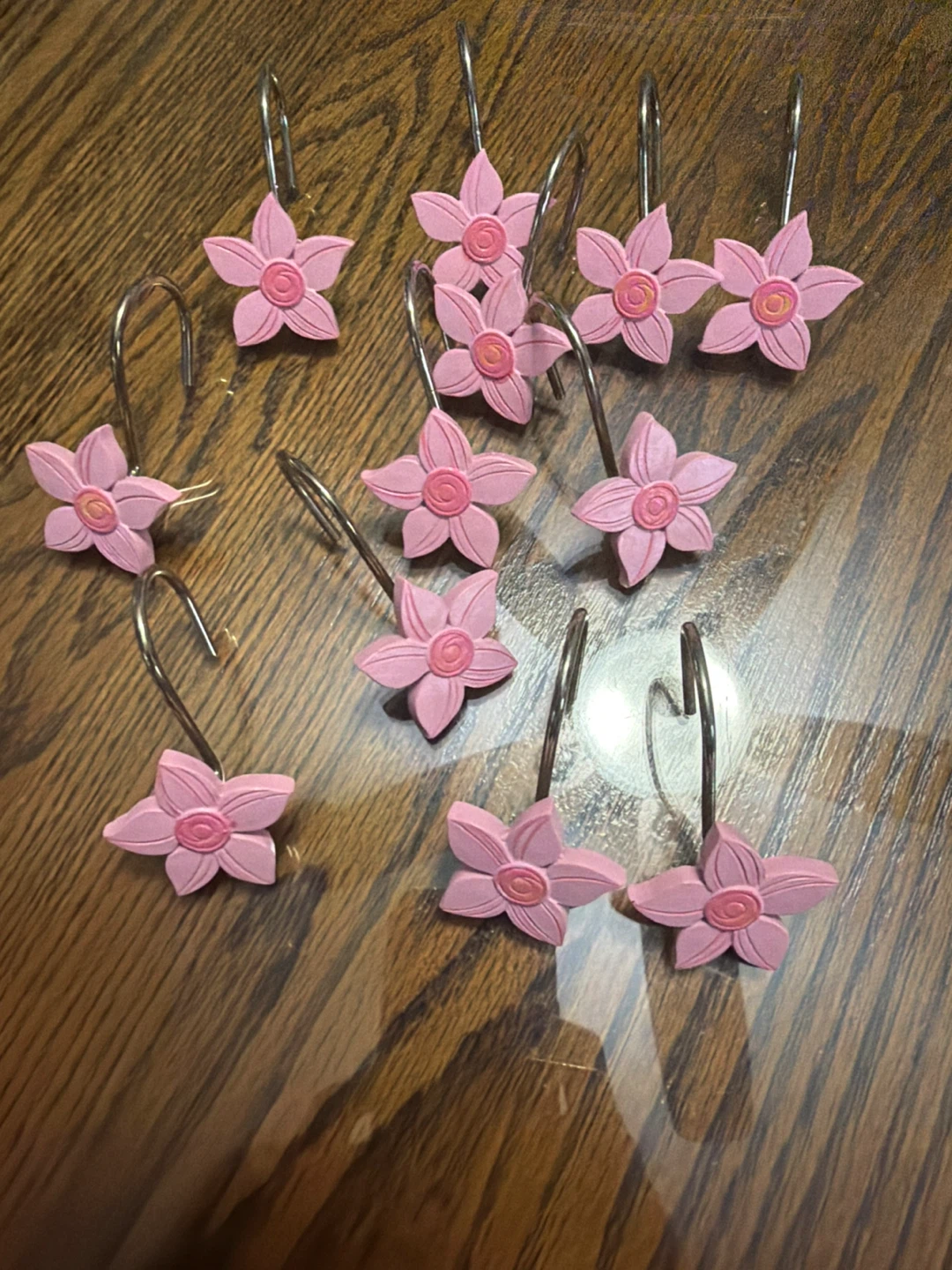Pink Flower Shower Curtain Hooks (Set of 12) - photo 2