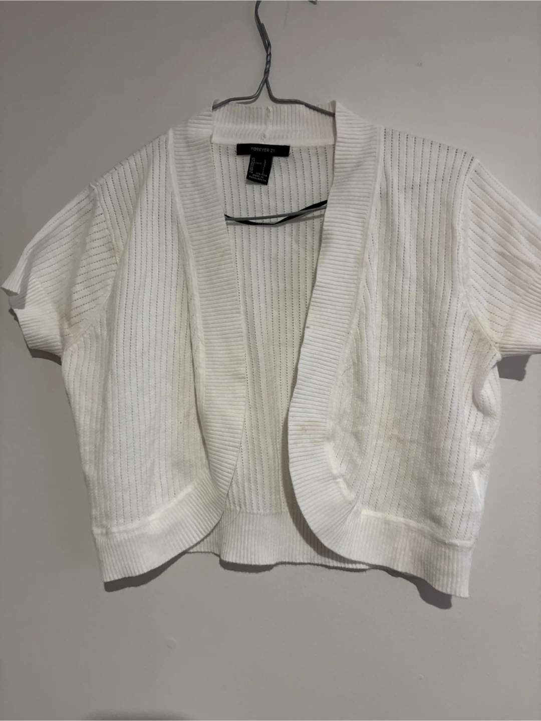 Forever 21 White Knit Cardigan