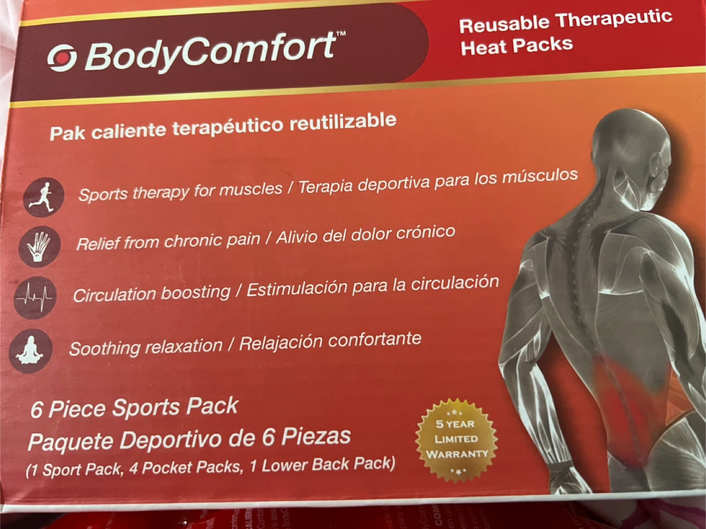 BodyComfort Reusable Heat Packs - 6 Piece Sports Pack - photo 2