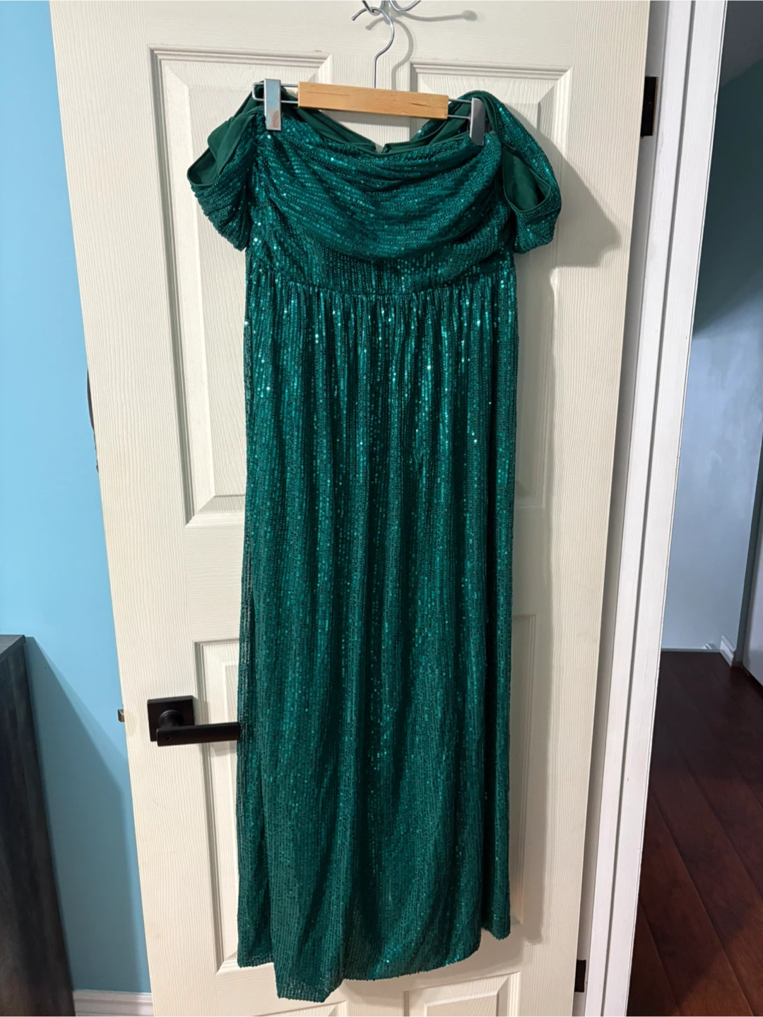 Emerald Green Sequin Maxi Dress XL - photo 3