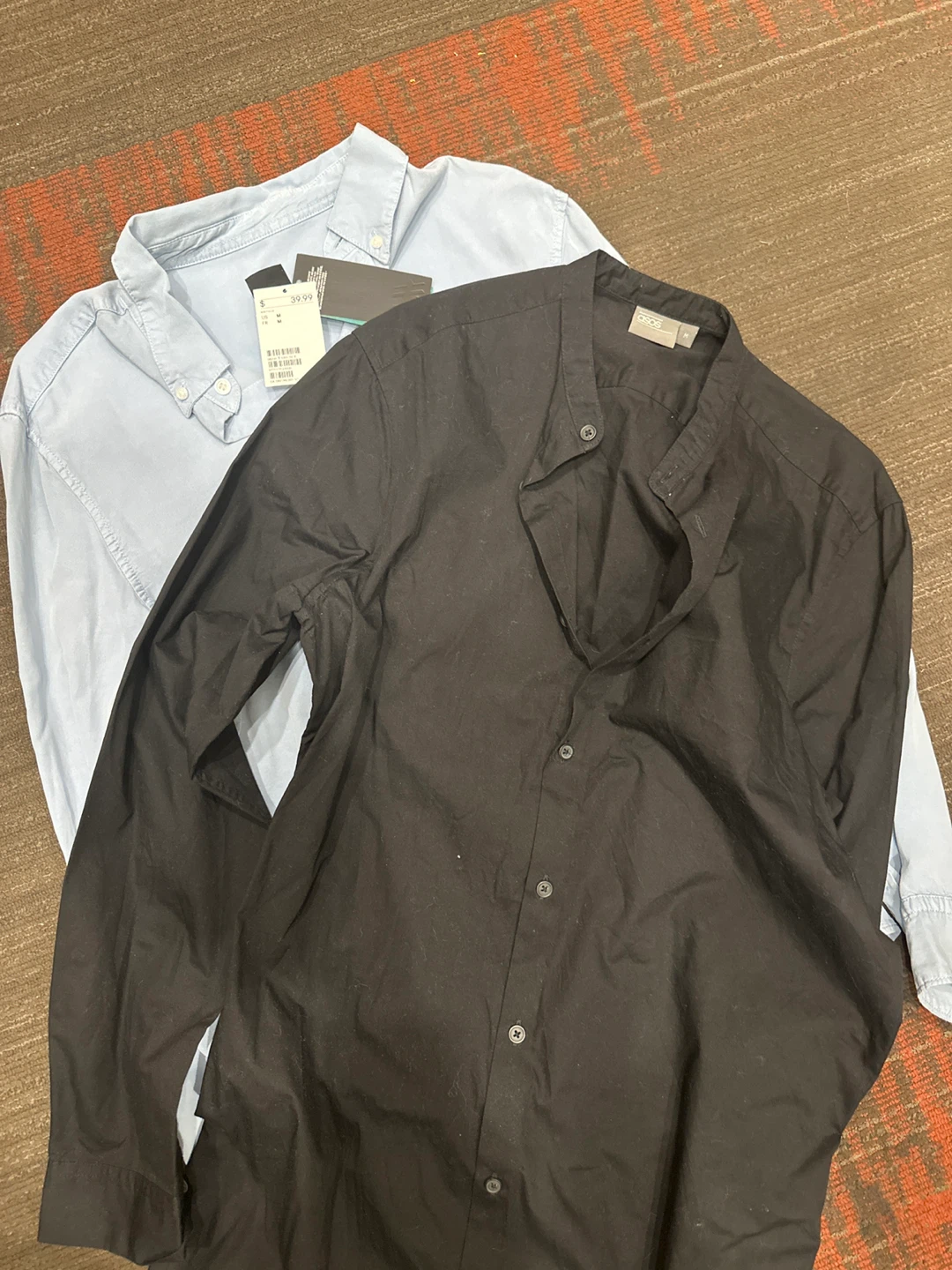HM and ASOS Black & Light Blue Shirts - Size M