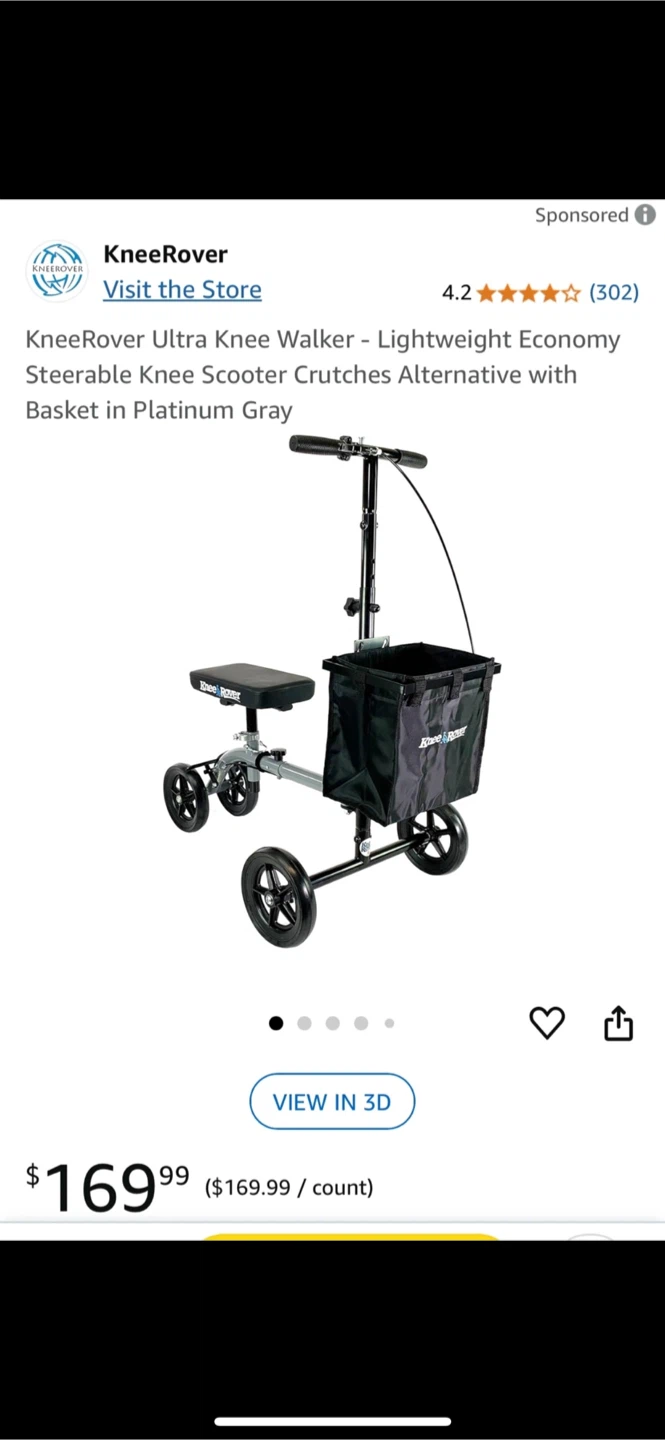 KneeRover Ultra Knee scooter - black