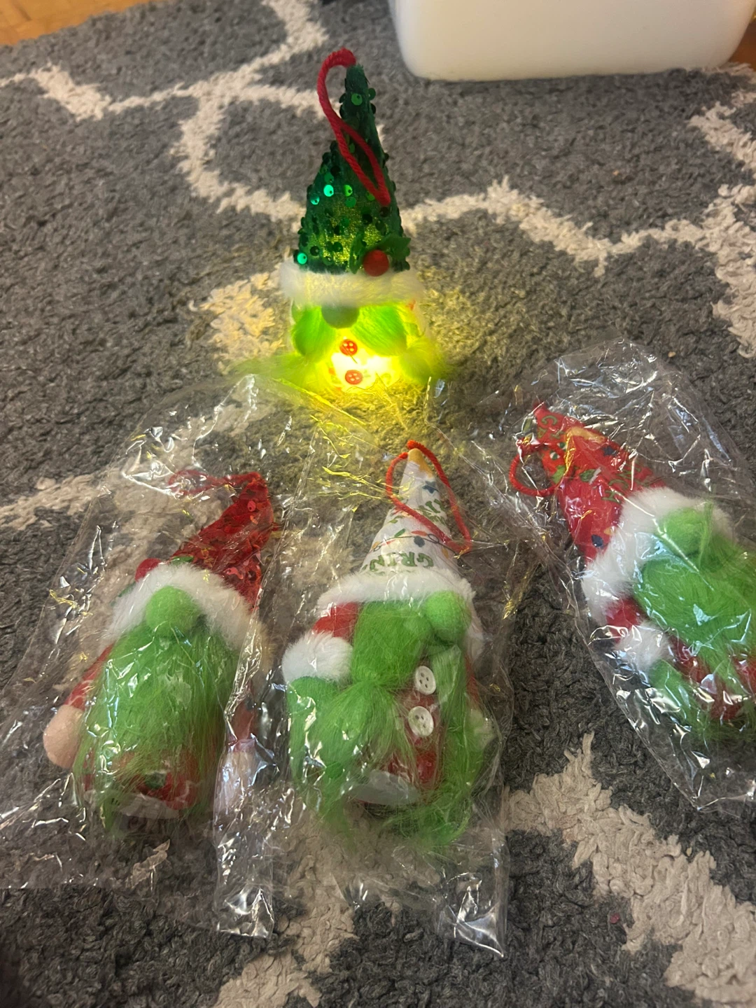 Glowing Christmas ornaments pickup now please