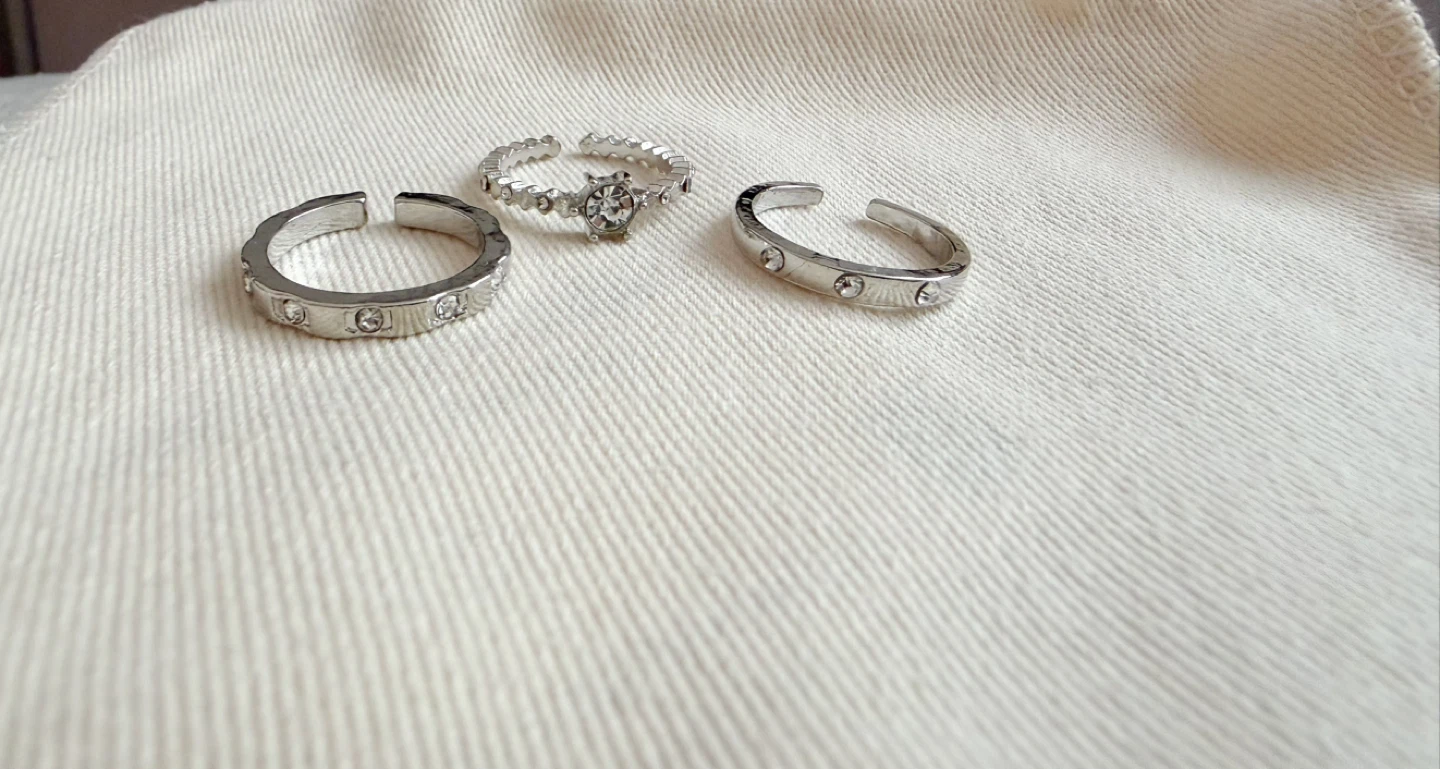 Silver Tone Adjustable Rings - Set of 3
