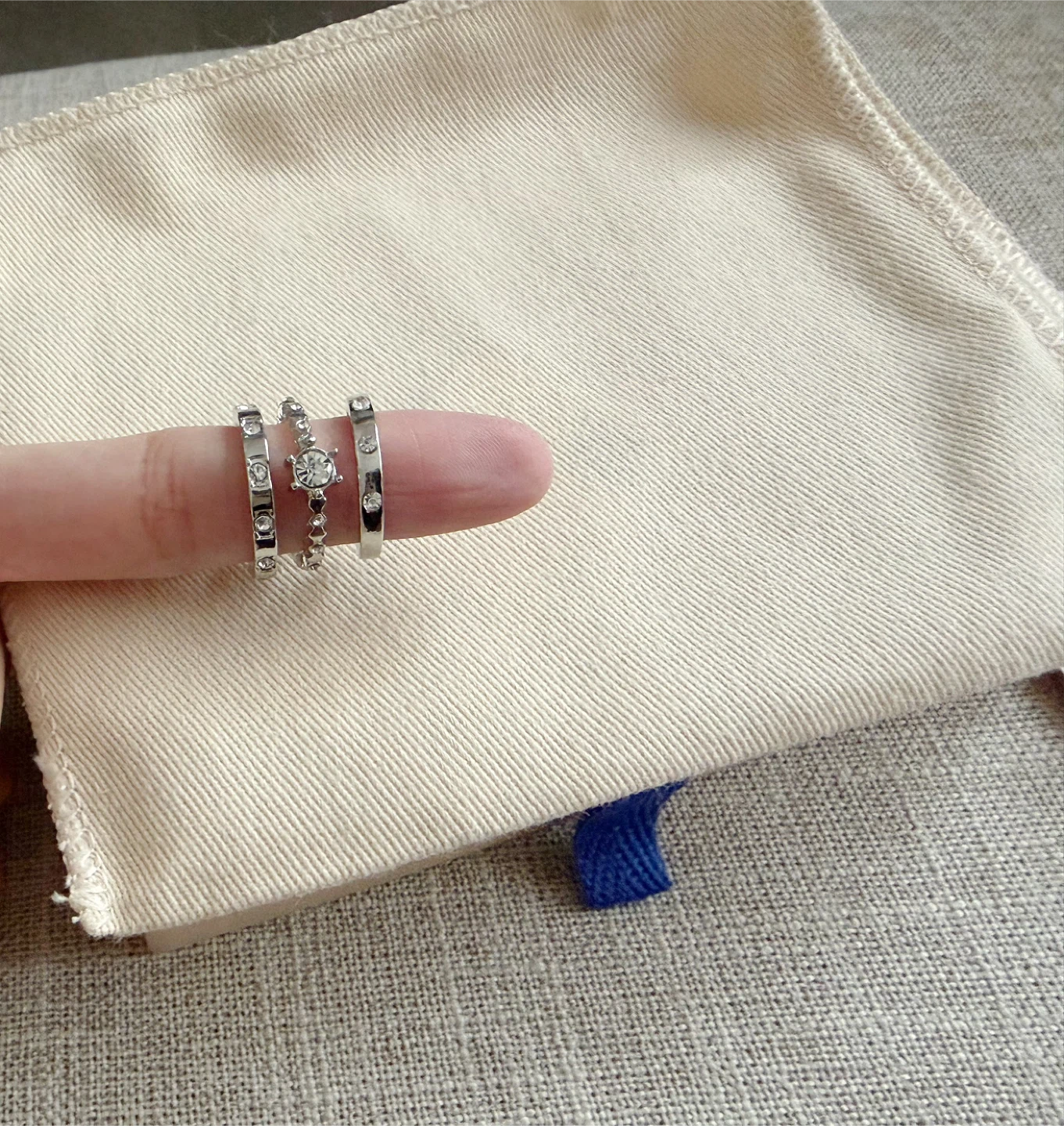 Silver Tone Adjustable Rings - Set of 3 - photo 2