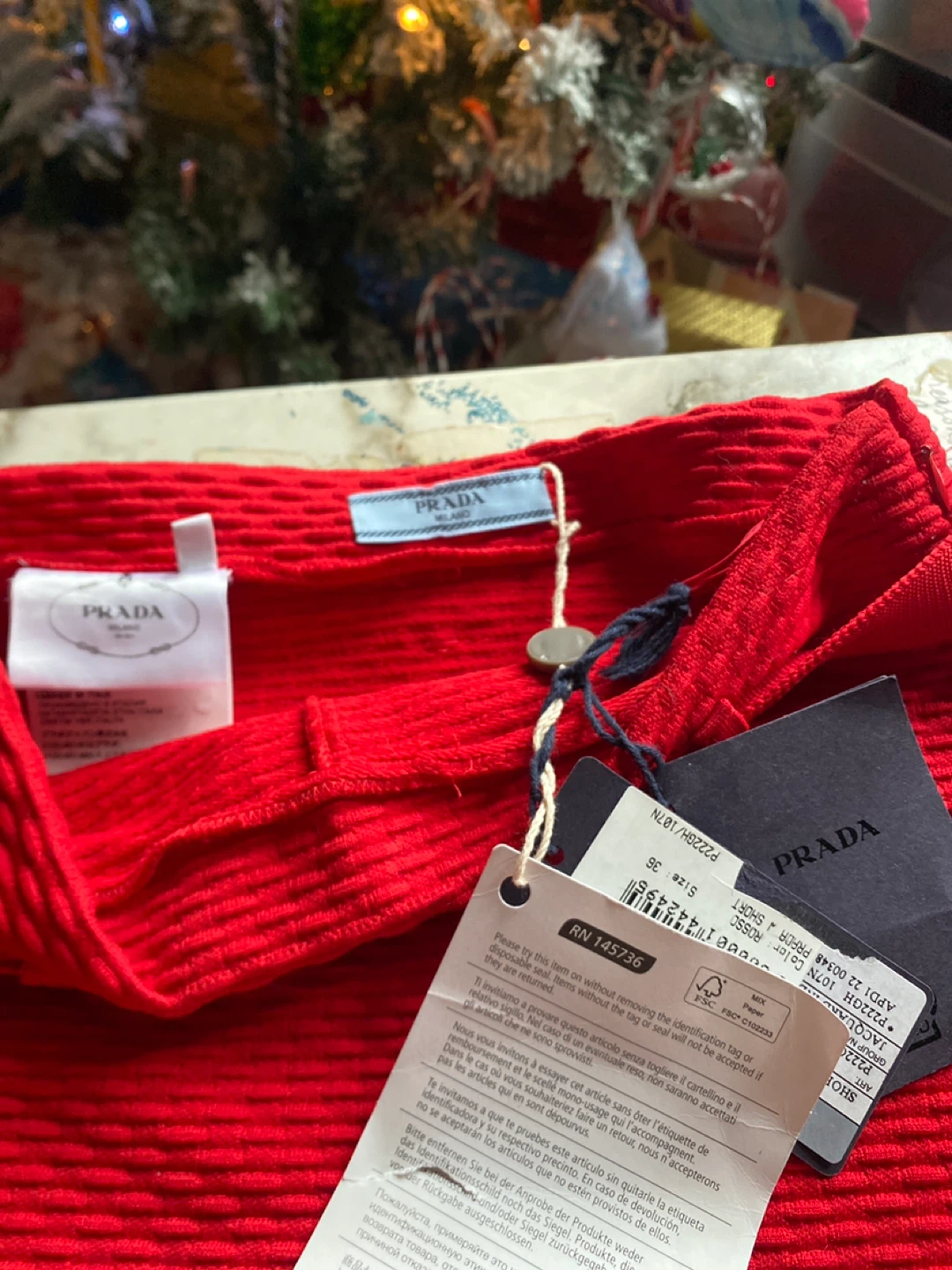 Prada Red Skirt Size 36