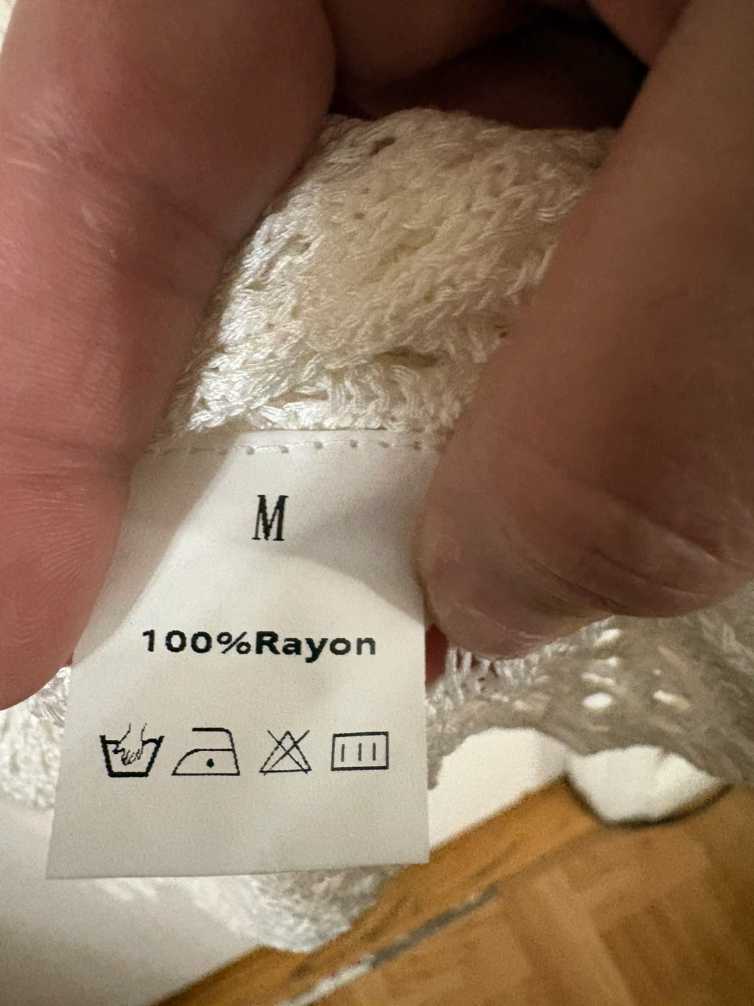 White Rayon Crochet Cover-Up - Size M - photo 4