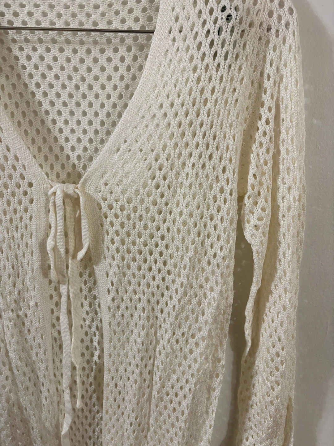 White Rayon Crochet Cover-Up - Size M - photo 3