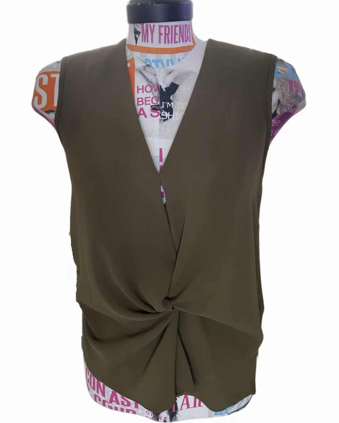 Olive Green Twist Top