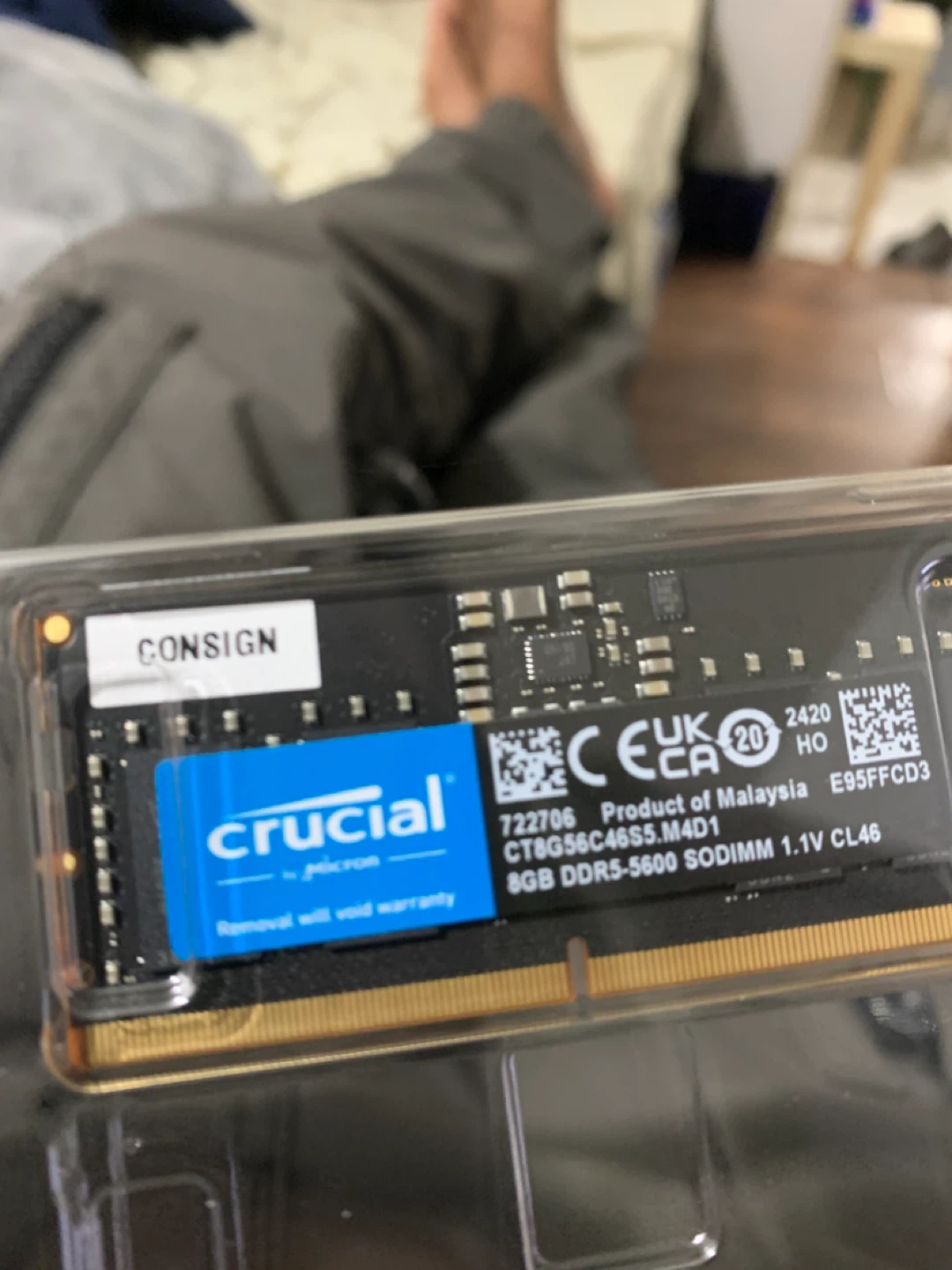 New Crucial 8GB DDR5-5600 SODIMM RAM
