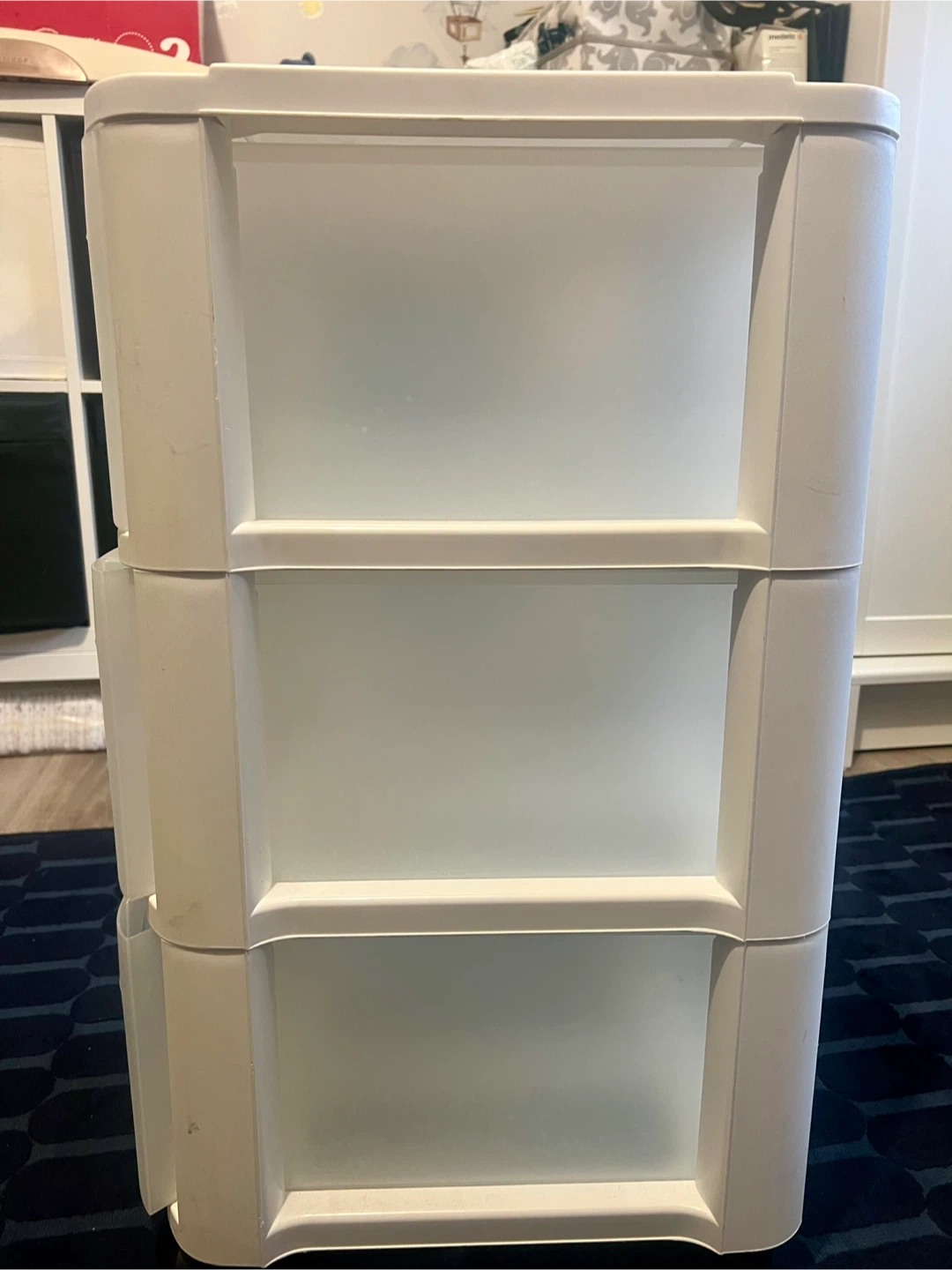 White 3-Drawer Rolling Storage Cart