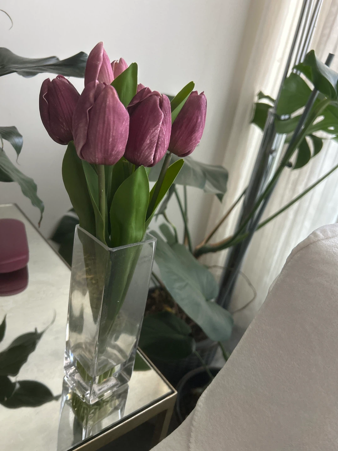 Purple Tulip Arrangement in Vase