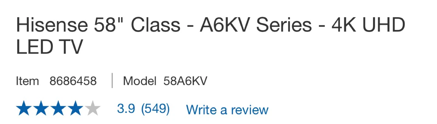 Hisense 58" 4K UHD LED TV - A6KV Series - photo 4