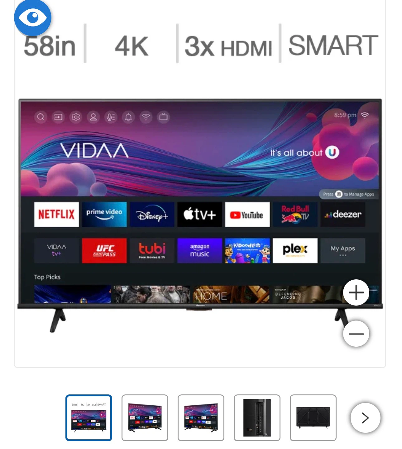 Hisense 58" 4K UHD LED TV - A6KV Series - photo 3