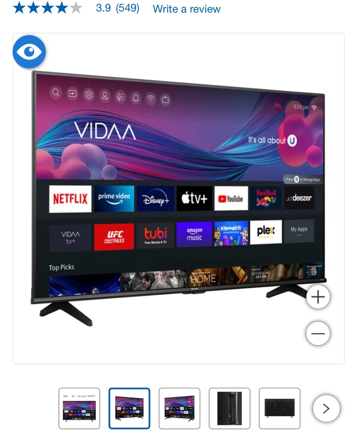 Hisense 58" 4K UHD LED TV - A6KV Series - photo 2
