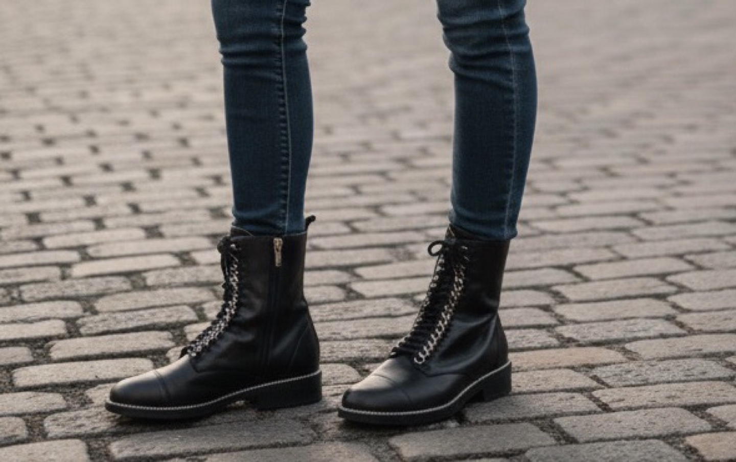 Browns Wishbone Black Leather Chain Detail Ankle Boots