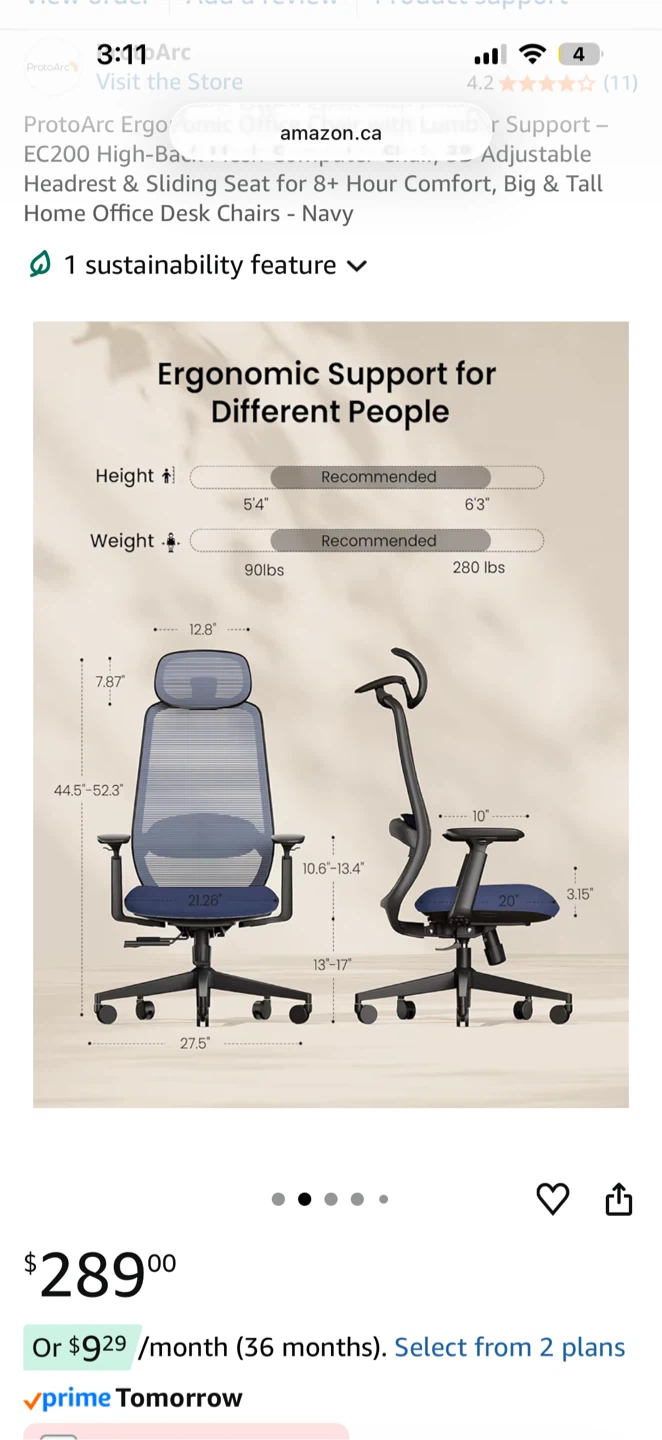 ProtoArc Ergonomic Office Chair EC200 - Navy - photo 2