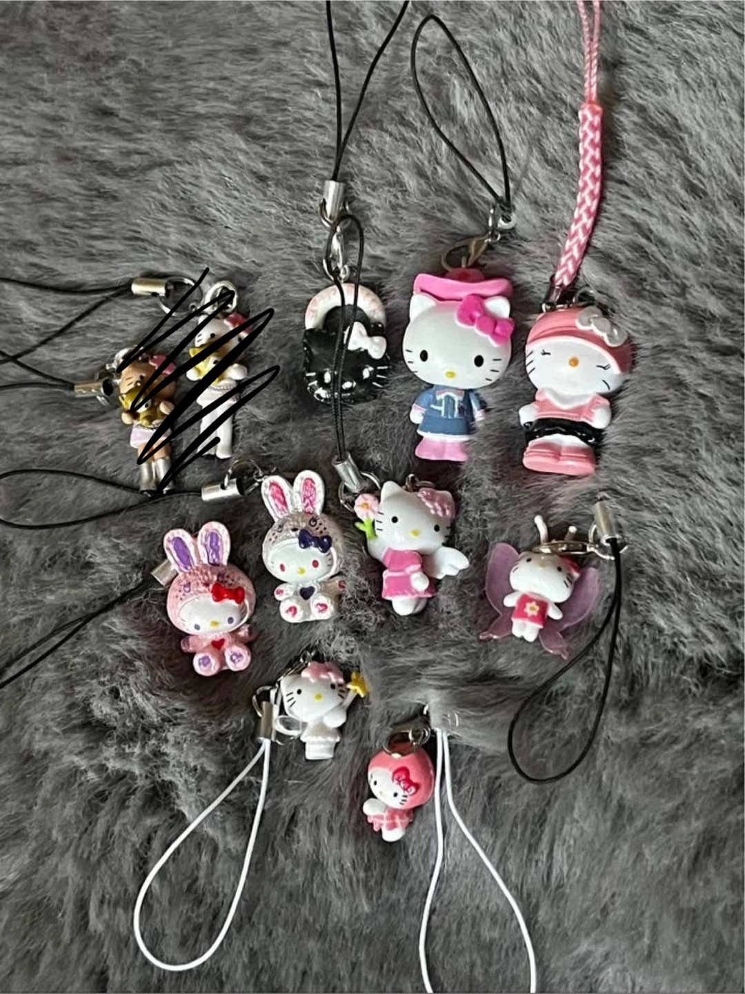 Hello Kitty Figurine Keychains/Phone Charms