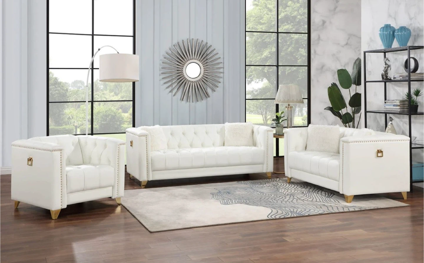 White Velvet Sofa Set! FREE DELIVERY