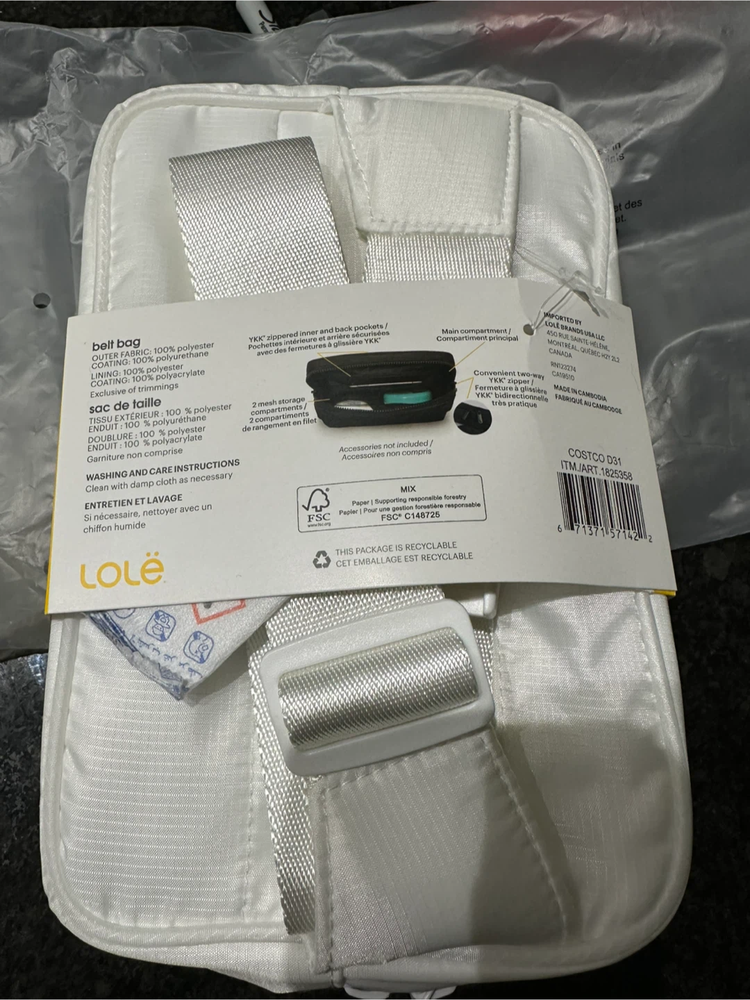 🆕 Lolë Handwarmer Belt Bag - White - photo 2