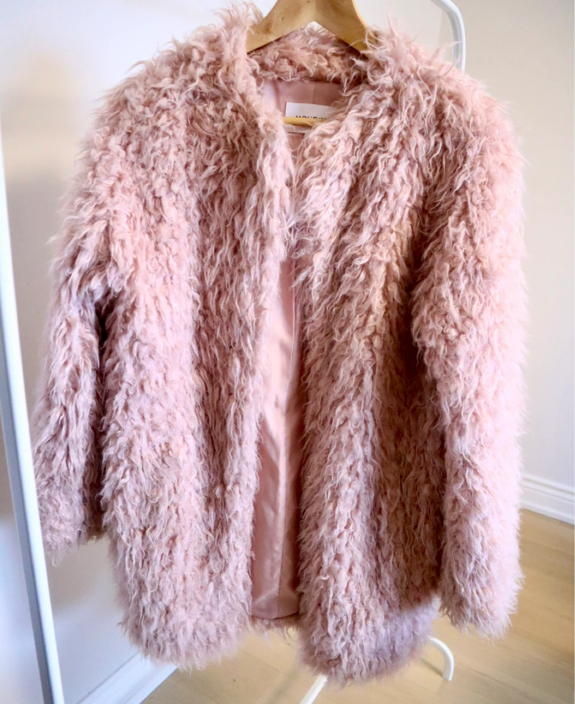 MOUSSY Smoky Pink Faux Fur Coat Size 2